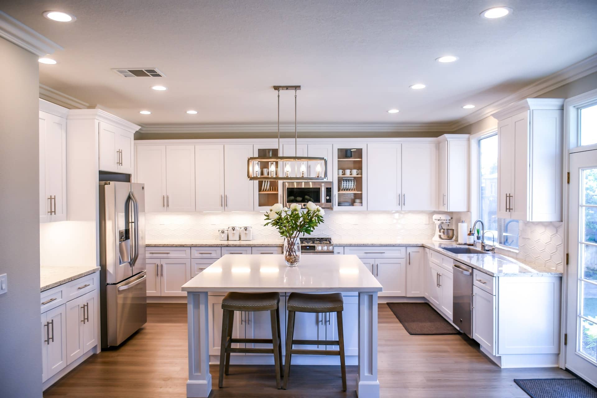 Bright updated kitchen in a North Shore Long Island home in the Town of Huntington, NY